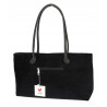 Torebka damska zamszowa shopper 2w1 elegancka lekka torba OS116 Czarna