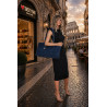 Torebka damska zamszowa shopper 2w1 elegancka lekka torba OS116 Granatowa