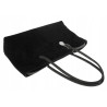 Torebka damska zamszowa shopper 2w1 elegancka lekka torba OS116 Czarna