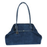 Torebka damska zamszowa shopper 2w1 elegancka lekka torba OS116 Granatowa