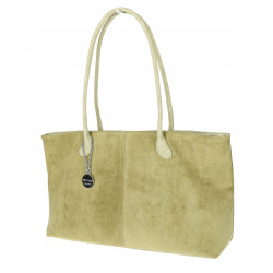 Torebka damska zamszowa shopper 2w1 elegancka lekka torba OS116 Zielona