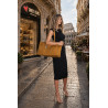 Torebka damska zamszowa shopper 2w1 elegancka lekka torba OS116 Żółta