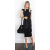 Torebka damska zamszowa shopper 2w1 elegancka lekka torba OS116 Czarna