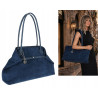 Torebka damska zamszowa shopper 2w1 elegancka lekka torba OS116 Granatowa