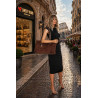 Torebka damska zamszowa shopper 2w1 elegancka lekka torba OS116 Czekoladowa