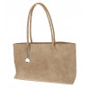 Torebka damska zamszowa shopper 2w1 elegancka lekka torba OS116 Beżowa
