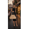 Torebka damska zamszowa shopper 2w1 elegancka lekka torba OS116 Beżowa