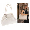 Torebka damska zamszowa shopper 2w1 elegancka lekka torba OS116 Beżowa