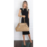 Torebka damska zamszowa shopper 2w1 elegancka lekka torba OS116 Beżowa