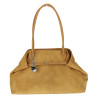 Torebka damska zamszowa shopper 2w1 elegancka lekka torba OS116 Żółta