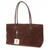 Torebka damska zamszowa shopper 2w1 elegancka lekka torba OS116 Czekoladowa