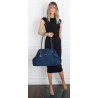 Torebka damska zamszowa shopper 2w1 elegancka lekka torba OS116 Granatowa