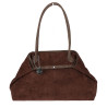 Torebka damska zamszowa shopper 2w1 elegancka lekka torba OS116 Czekoladowa