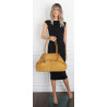 Torebka damska zamszowa shopper 2w1 elegancka lekka torba OS116 Żółta