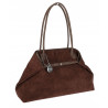 Torebka damska zamszowa shopper 2w1 elegancka lekka torba OS116 Czekoladowa
