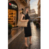 Torebka damska zamszowa shopper 2w1 elegancka lekka torba OS116 Beżowa