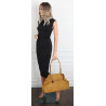 Torebka damska zamszowa shopper 2w1 elegancka lekka torba OS116 Żółta