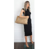 Torebka damska zamszowa shopper 2w1 elegancka lekka torba OS116 Beżowa
