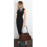 Torebka damska zamszowa shopper 2w1 elegancka lekka torba OS116 Czekoladowa