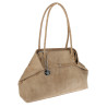 Torebka damska zamszowa shopper 2w1 elegancka lekka torba OS116 Beżowa