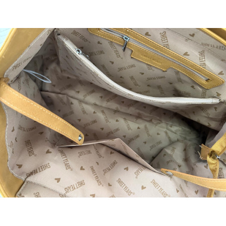 Torebka damska zamszowa shopper 2w1 elegancka lekka torba OS116 Czekoladowa