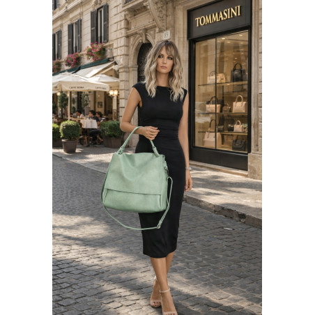 Torebka damska shopper worek listonoszka pojemna na ramię 3217 Zielona