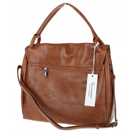Torebka damska shopper worek listonoszka pojemna na ramię 3217 Brązowa