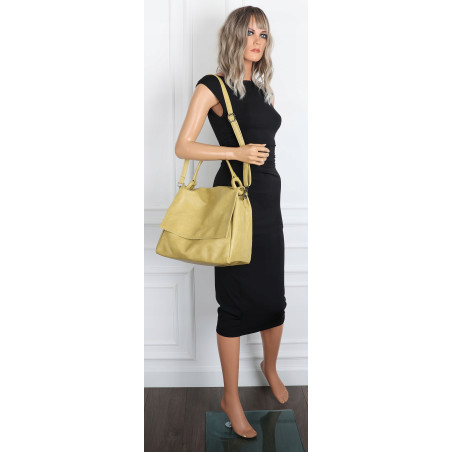 Torebka damska shopper worek listonoszka pojemna torba na ramię 3217 Żółta