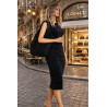 Torebka damska shopper worek zamsz elegancka lekka modna torba 1789 Czarna
