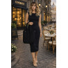 Torebka damska shopper worek zamsz elegancka lekka modna torba 1789 Czarna