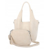 Torebka damska shopper worek zamsz elegancka lekka modna torba 1789 Beżowa