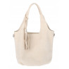 Torebka damska shopper worek zamsz elegancka lekka modna torba 1789 Beżowa