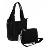 Torebka damska shopper worek zamsz elegancka lekka modna torba 1789 Czarna