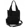 Torebka damska shopper worek zamsz elegancka lekka modna torba 1789 Czarna