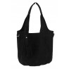 Torebka damska shopper worek zamsz elegancka lekka modna torba 1789 Czarna