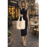 Torebka damska shopper worek zamsz elegancka lekka modna torba 1789 Beżowa