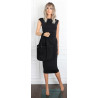 Torebka damska shopper worek zamsz elegancka lekka modna torba 1789 Czarna