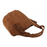 Torebka damska shopper worek zamsz elegancka lekka modna torba 1789 Brązowa