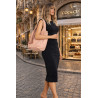 Torebka damska shopper worek zamsz elegancka lekka modna torba 1789 Różowa