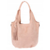 Torebka damska shopper worek zamsz elegancka lekka modna torba 1789 Różowa
