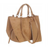 Torebka damska shopper duża zamszowa na ramię elegancka torba R967 Beżowa