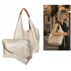 Torebka damska shopper worek listonoszka 2w1 lekka torba WSY26812 Złota