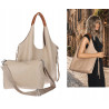 Torebka damska shopper worek listonoszka 2w1 lekka torba WSY26812 Beżowa