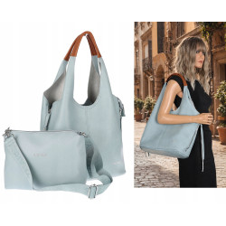 Torebka damska shopper worek listonoszka 2w1 lekka torba WSY26812 Niebieska