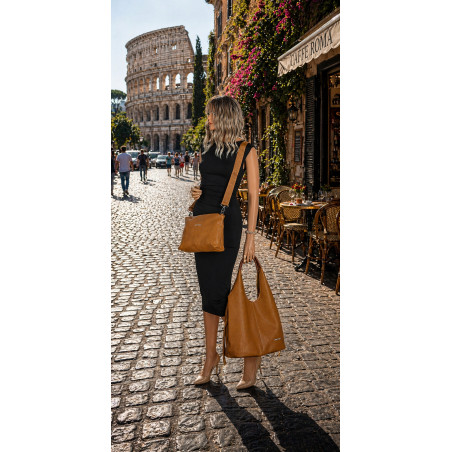 Torebka damska shopper worek listonoszka 2w1 lekka torba WSY26812 Żółta