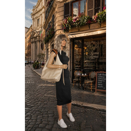 Torebka damska shopper worek listonoszka 2w1 lekka torba WSY26812 Złota