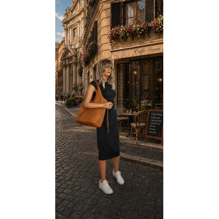 Torebka damska shopper worek listonoszka 2w1 lekka torba WSY26812 Żółta
