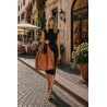 Torebka damska shopper worek listonoszka 2w1 lekka torba WSY26812 Brązowa