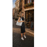 Torebka damska shopper worek listonoszka 2w1 lekka torba WSY26812 Srebrna