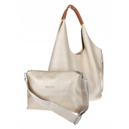 Torebka damska shopper worek listonoszka 2w1 lekka torba WSY26812 Złota